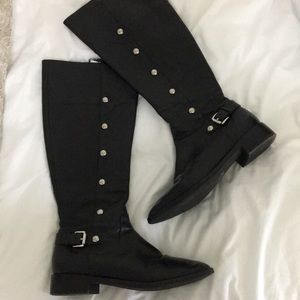 Michael Kors Black zip up motorcycle boots